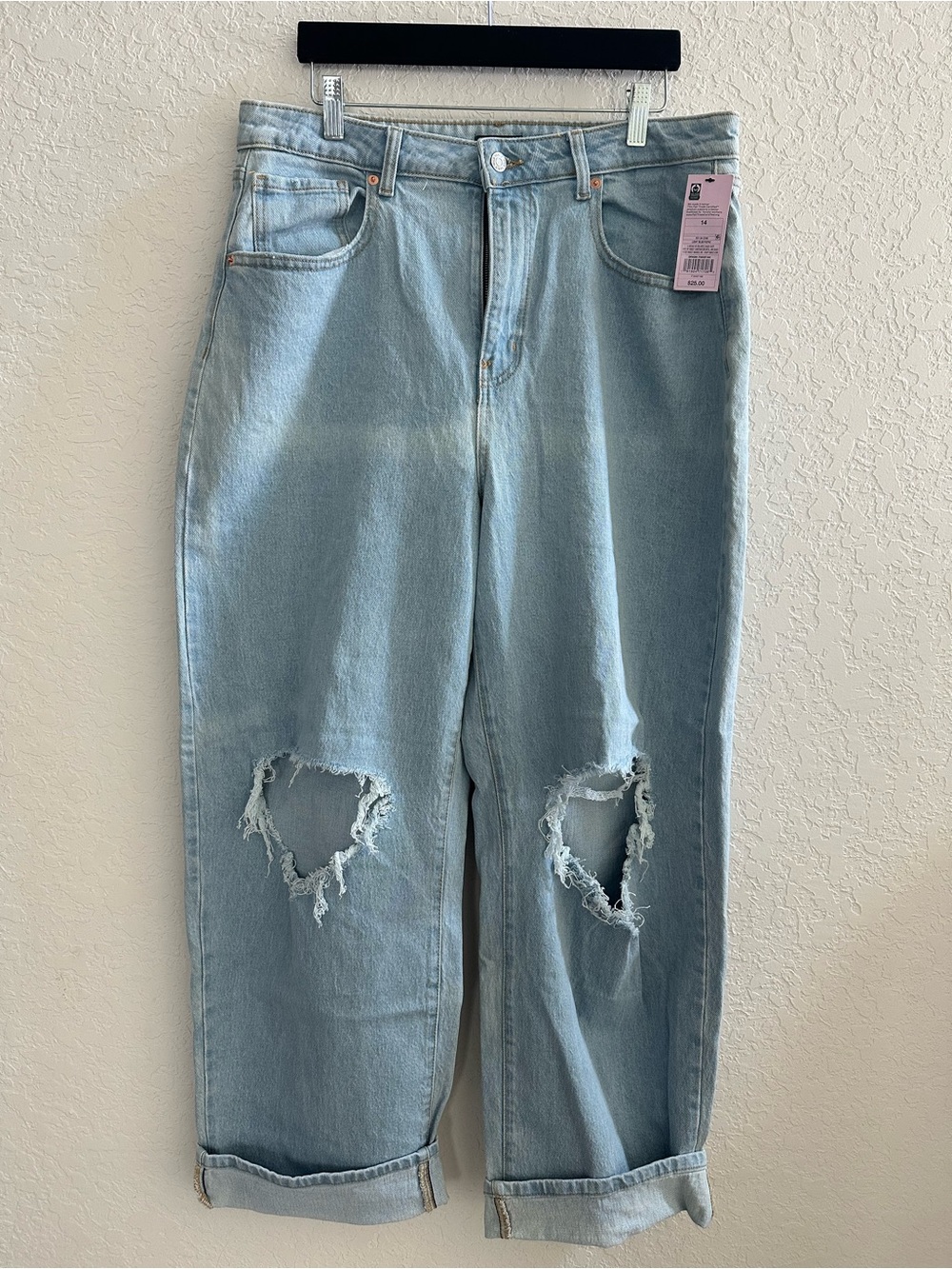 wild fable Light Blue Distressed Boyfriend Jeans